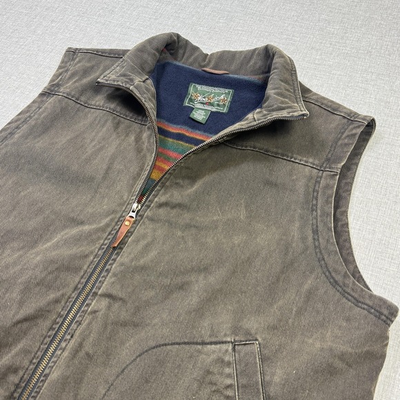 Woolrich Other - Woolrich Canvas Fleece Lined Vest Mens XL Brown Full Zip Insulated Pockets